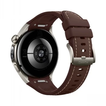 Smartwatch HUAWEI WATCH 5 Classic 46 mm, 1.38 inch AMOLED 466×466, touchscreen, GPS, zilveren behuizing, bruine band
