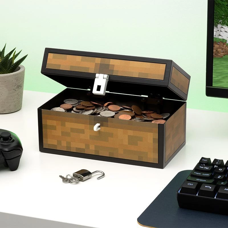 Spaarpot Paladone Minecraft-kist-design PP13601MCF muntbank voor kinderen en fans