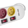 Stekkerdoos MACLEAN MCE229W — 4 stopcontacten, 2× USB, 1,5 m kabel, type F, 10 A, wit