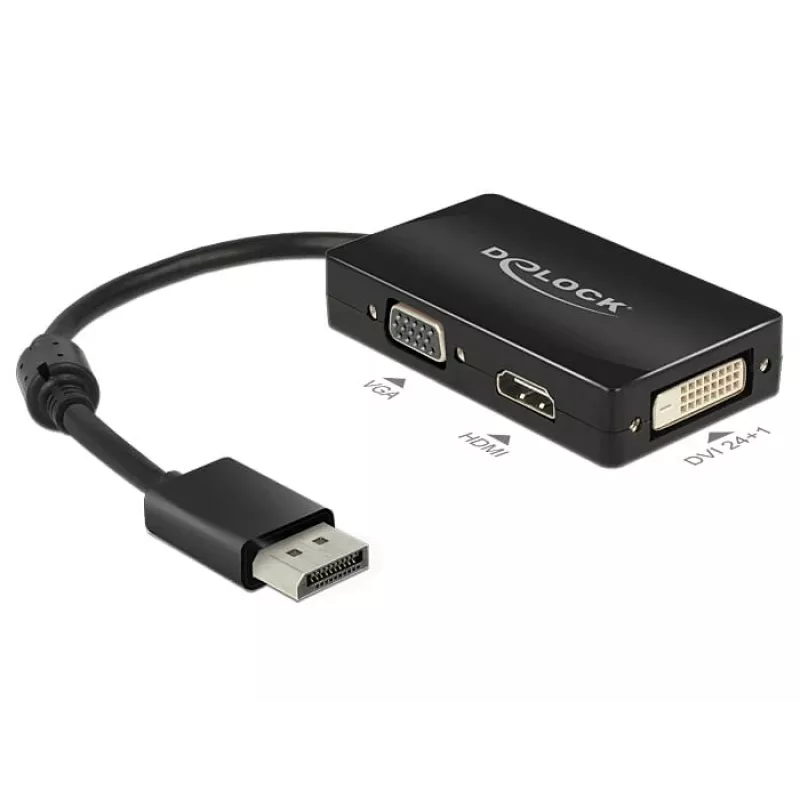 DeLOCK 0,16 m DisplayPort/VGA+HDMI+DVI VGA (D-Sub)+ HDMI + DVI zwart