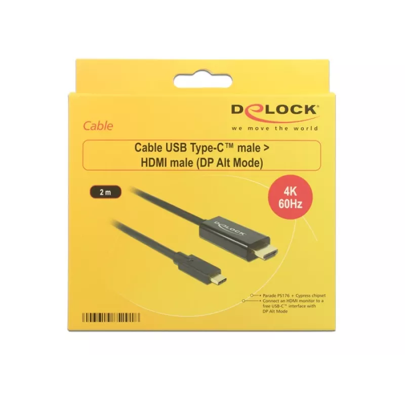 Videokabeladapter DeLOCK 85291 USB Type-C HDMI 2 m zwart