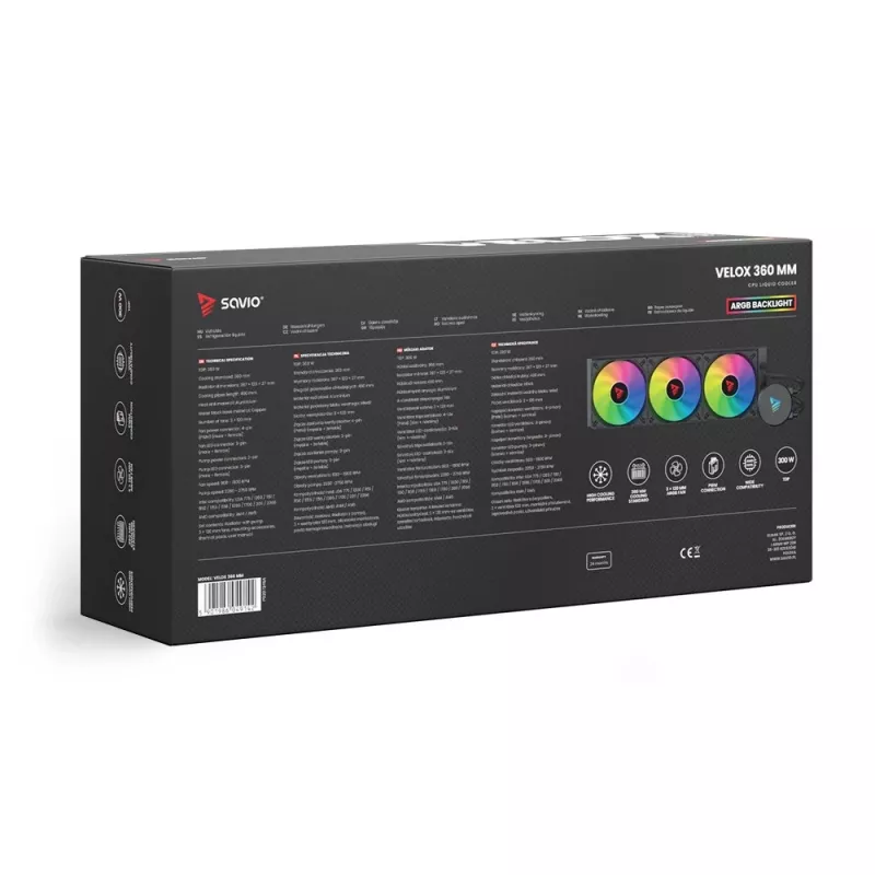 SAVIO VELOX 360 mm CPU-vloeistofkoeler met ARGB