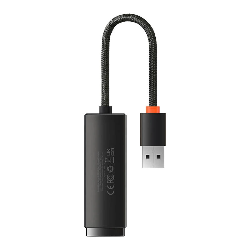 Baseus Lite Series USB naar RJ45 netwerkadapter, 100Mbit/s (zwart)