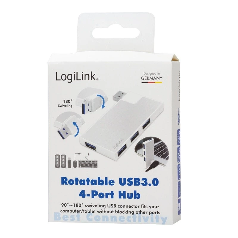 USB 3.0 4-poorts hub, zilver