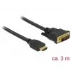 Videokabel-adapter DeLOCK 85655 3m HDMI type A DVI zwart