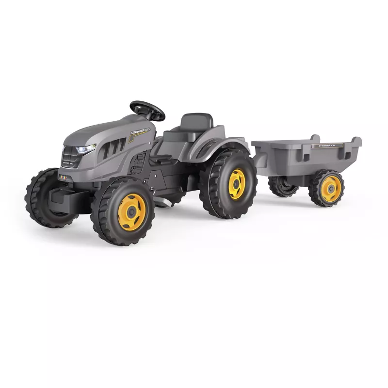 Kinder-trektractor Simba-Dickie Stronger XXL met aanhanger, antraciet