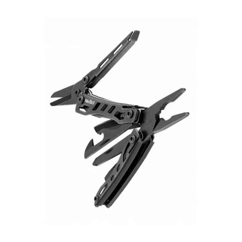 Multitool Nextool Mini FLAGSHIP NE20122 — 10-in-1 compacte multitool van roestvrij staal, zwart, 67×27×17 mm, 83 g