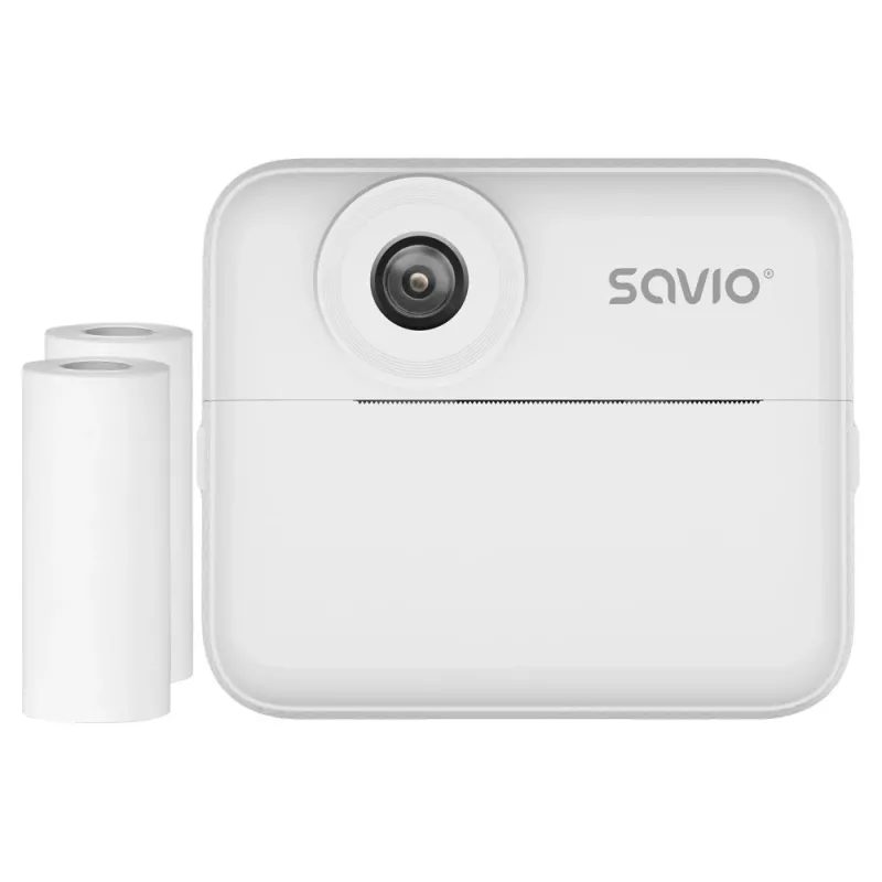 Instantcamera SAVIO AN-01 voor kinderen, wit, 6,1 cm (2,4″) LCD, MicroSDHC tot 32 GB, USB-C, 1200 mAh accu, geen ingebouwde flitser