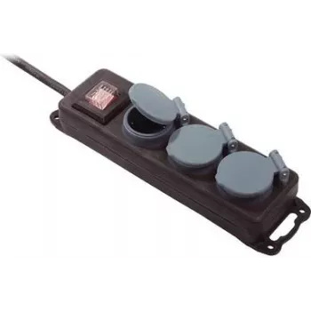 Verlengsnoer Bachmann 349.045 1,5 m 3 AC-stopcontacten buiten zwart blauw