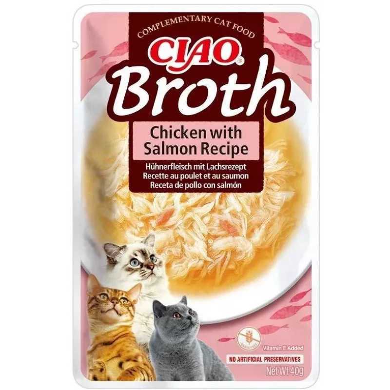 INABA Ciao Broth kip & zalm - kattensnacks - 40 g