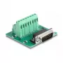 DeLOCK 66909 D-Sub 15-pins stekker naar 16-pins klemmenblok adapter voor DIN-rail