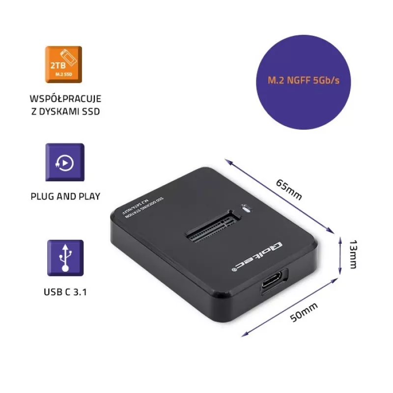 Dockingstation SSD M.2 SATA, NGFF, USB 3.1