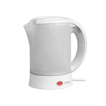 Elektrische waterkoker LAFE LAFCZA45865, roestvrij staal, 0,6 L, 600 W, lichtgrijs, opklapbaar vergrendelingsdeksel