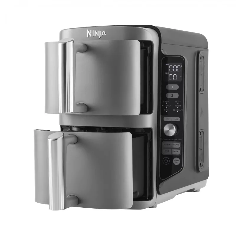 Ninja SL400EU friteuse double 9,5 L 2470 W heteluchtfriteuse zwart, grijs