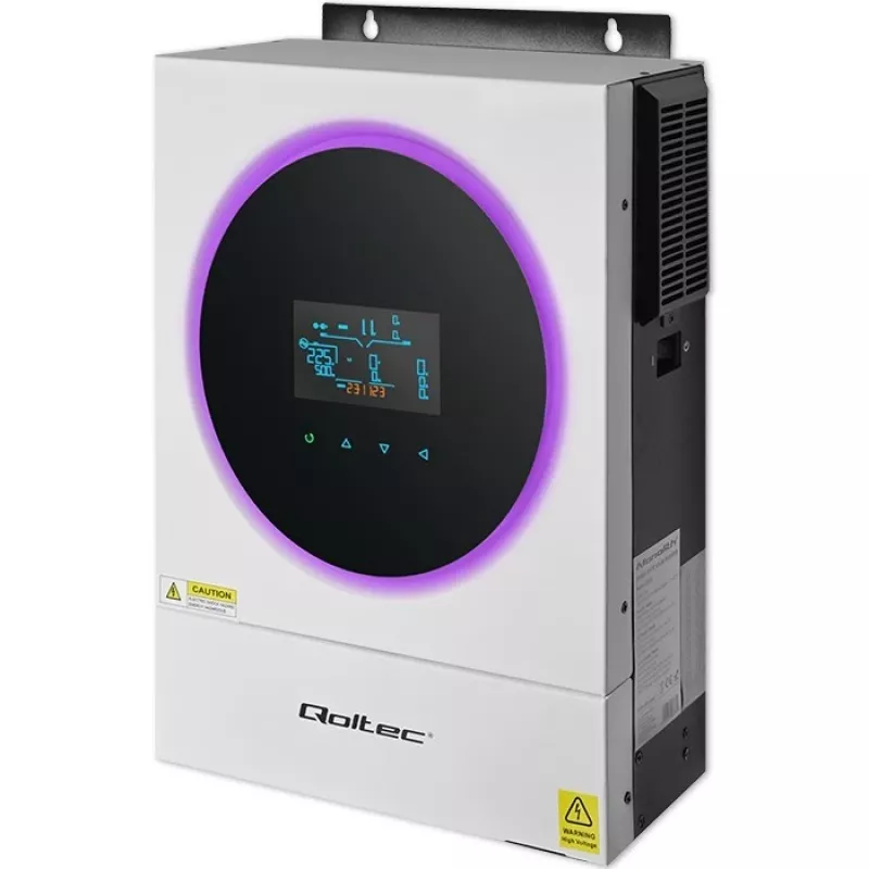 Qoltec, spanningsomvormer, hybride zonne-omvormer off-grid 4kVA 4kW 120A MPPT LCD Wi-Fi BMS sinus