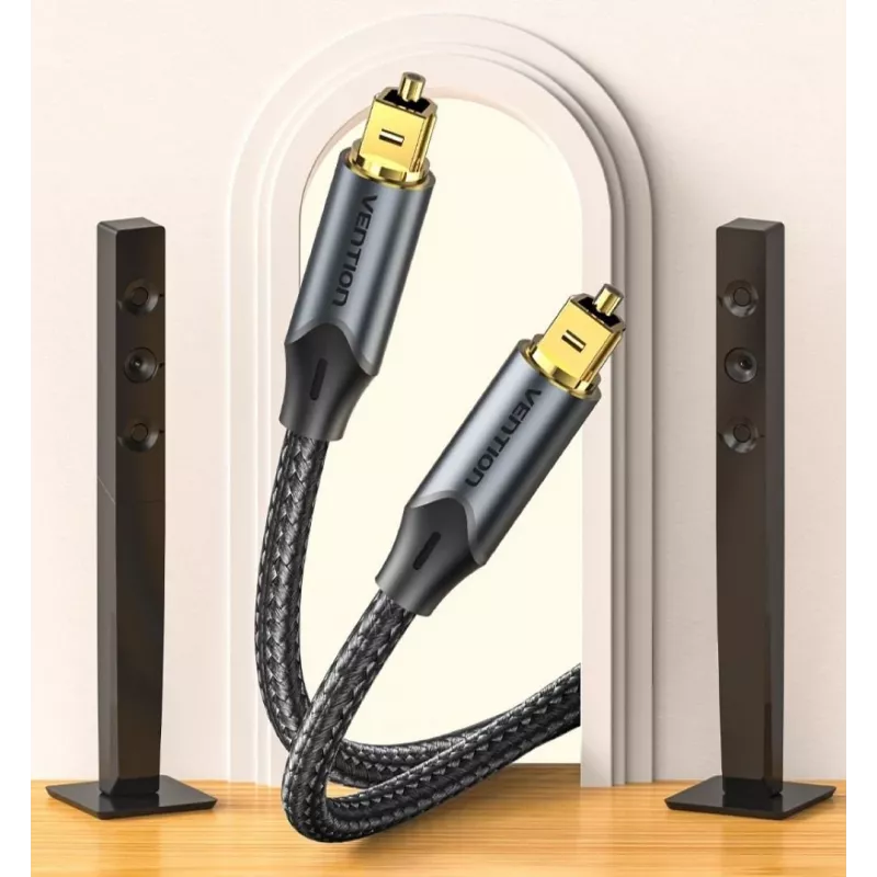 Vention optische audiokabel, omvlochten, 10 m, zwart