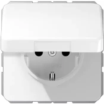 JUNG CD 1520 BFKL WW SCHUKO-stopcontact met klapdeksel, 16 A 250 V, Alpine wit