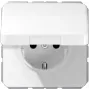 JUNG CD 1520 BFKL WW SCHUKO-stopcontact met klapdeksel, 16 A 250 V, Alpine wit