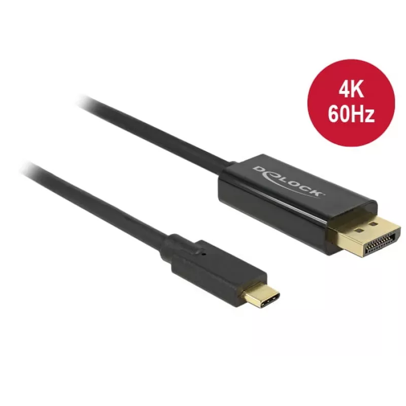 Delock kabel USB Type-C stekker > Displayport stekker (DP Alt Mode) 4K 60 Hz 3m zwart
