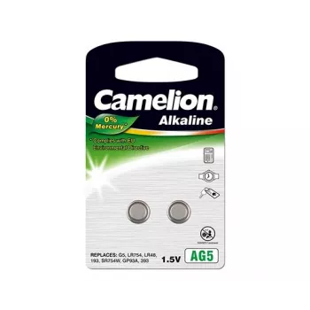 Knoopcel CAMELION AG5 (LR754, LR48) 1,5 V – 2-pack