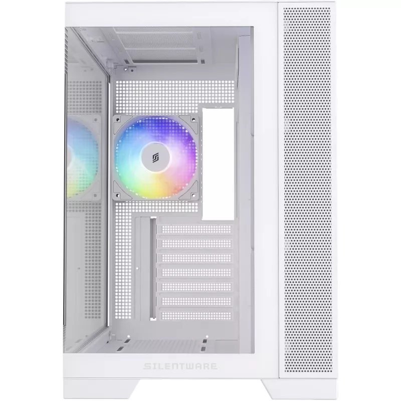 PC-behuizing Silentware View A-RGB White VIEWWHITE — mid-tower met A-RGB-verlichting, witte uitvoering