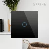 Enkelvoudige touch-schakelaar Spring model 0 glas zwart