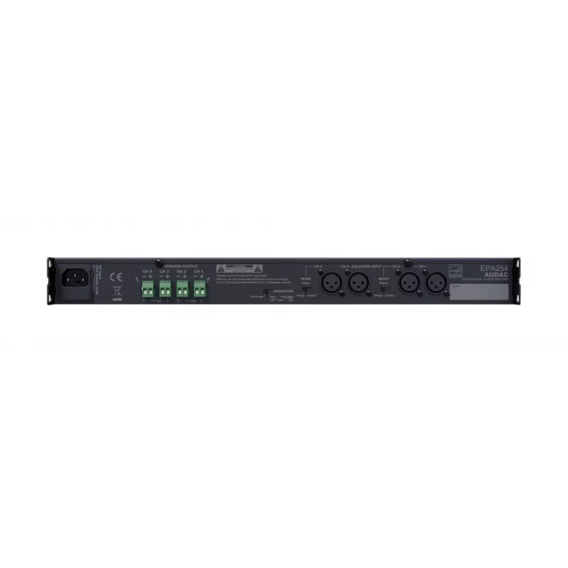 AUDAC EPA254 audioversterker, 4,0 kanalen, zwart