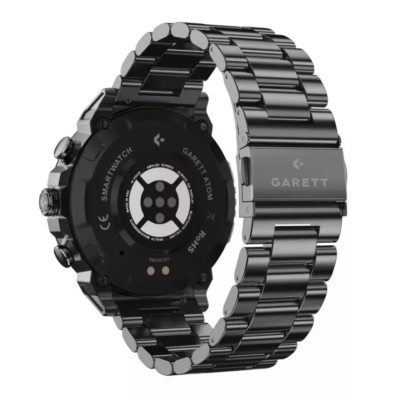 Smartwatch Garett Atom zwart Steel