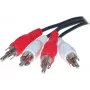 S/CONN 2 x 2 RCA 10 m audiokabel zwart rood wit stekker