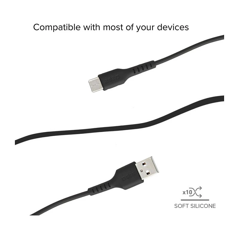 SBS TECABLEMICRO2K 2 m USB A Micro-USB B male male zwart USB-kabel (TEKabelMICRO2K)