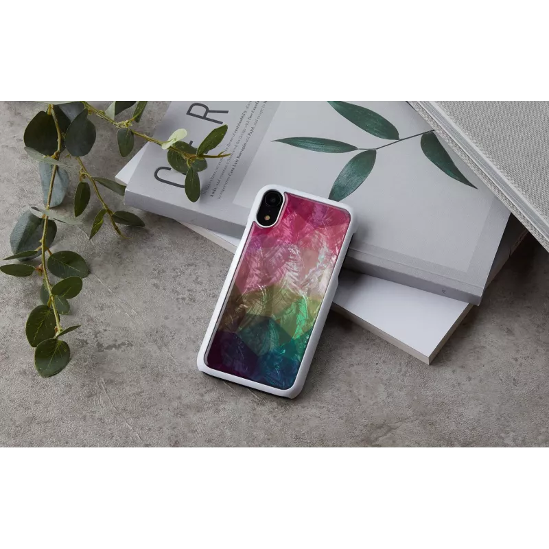 Telefoonhoesje iKins voor iPhone XR – waterbloemen-design, wit