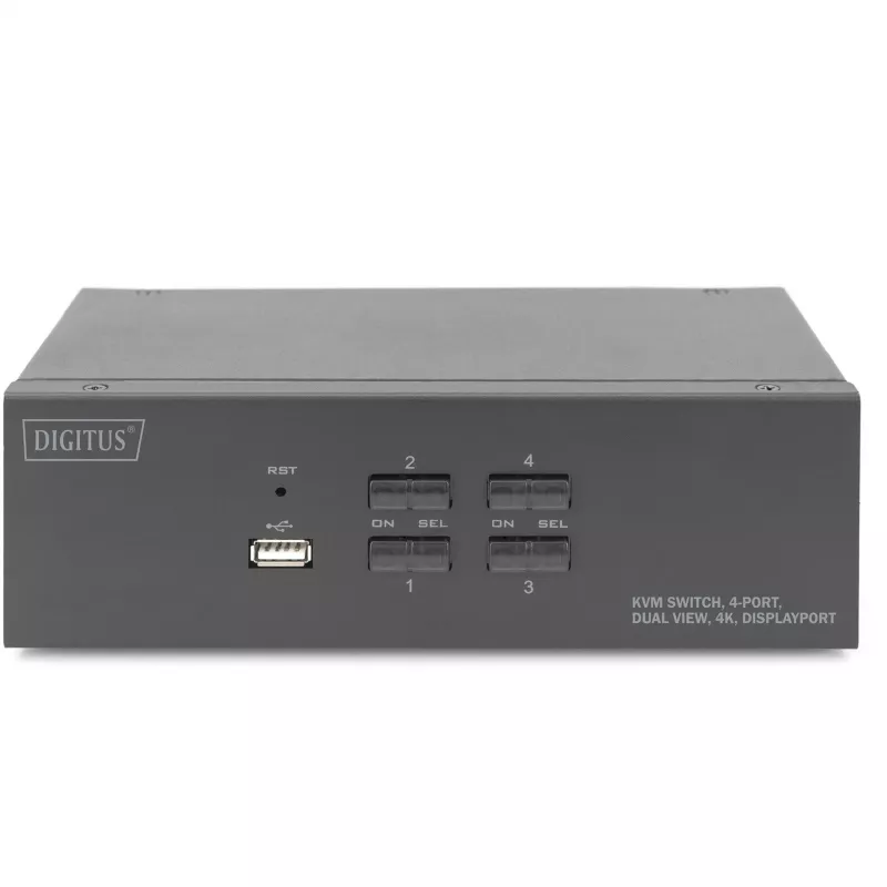 DIGITUS KVM-switch, 4 poorten, dual display, 4K, DisplayPort®