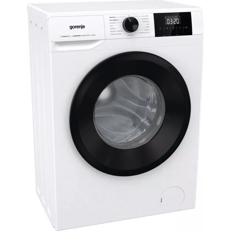 Vrijstaande wasmachine Gorenje W3NGPI72SBS, 7 kg, 1200 t/min, invertermotor, stoom, 15 programma's, wit