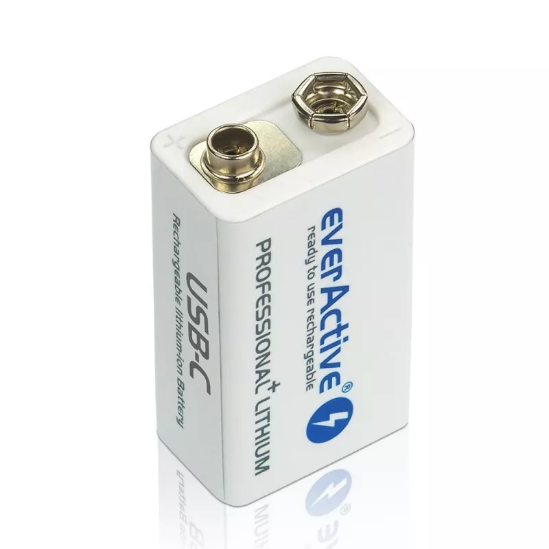 Oplaadbare batterij everActive 6F22/9V Li-ion 550 mAh met USB TYPE C