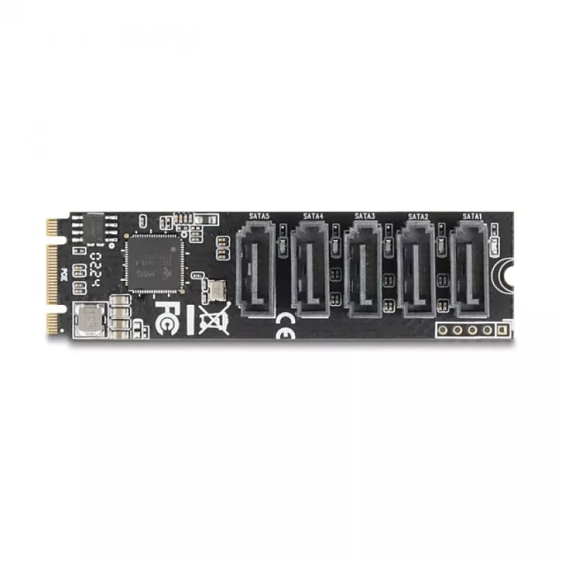 Interne SATA-adapter DELOCK 64241 M.2 (Key B+M) naar 5x SATA met JMicron JMB585, LED-indicatoren, voor pc