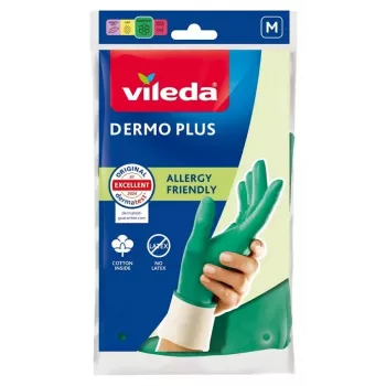 Vileda Dermo Plus 'M' handschoenen groen katoen, nitril