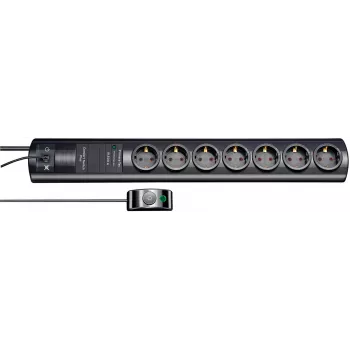 brennenstuhl Primera-Tec Comfort Switch Plus - overspanningsbeveiliging - wisselstroom 250 V - 3500 Watt - uitgangsbussen: 7 - 2,0m - Duitsland - zwart
