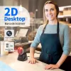 Qoltec tafel-barcodescanner voor 1D- en 2D-codes, QR-scanner, zwart