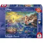 Schmidt Spiele 59479 Thomas Kinkade: Disney De kleine zeemeermin Ariel puzzel, 1000 stukjes, 69,3 x 49,3 cm, cartoons