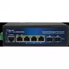 Industriële PoE switch ALLNET ALL-SGI8106PMJ-BT — 6-poorts (4 PoE+), robuuste metalen behuizing