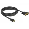 Videokabel-adapter DeLOCK 85655 3m HDMI type A DVI zwart