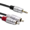 Audiokabel Qoltec 52339 1m 2x cinch 3,5 mm zwart