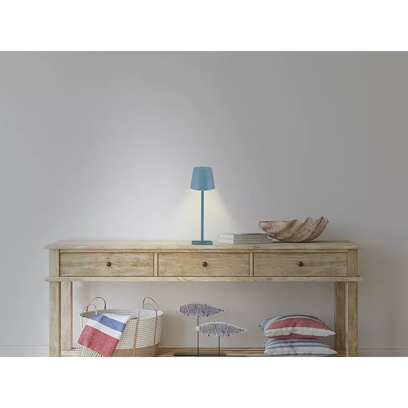 Beper P207ILI200 oplaadbare led-tafellamp, aanraakschakelaar, dimbaar, leisteenblauw