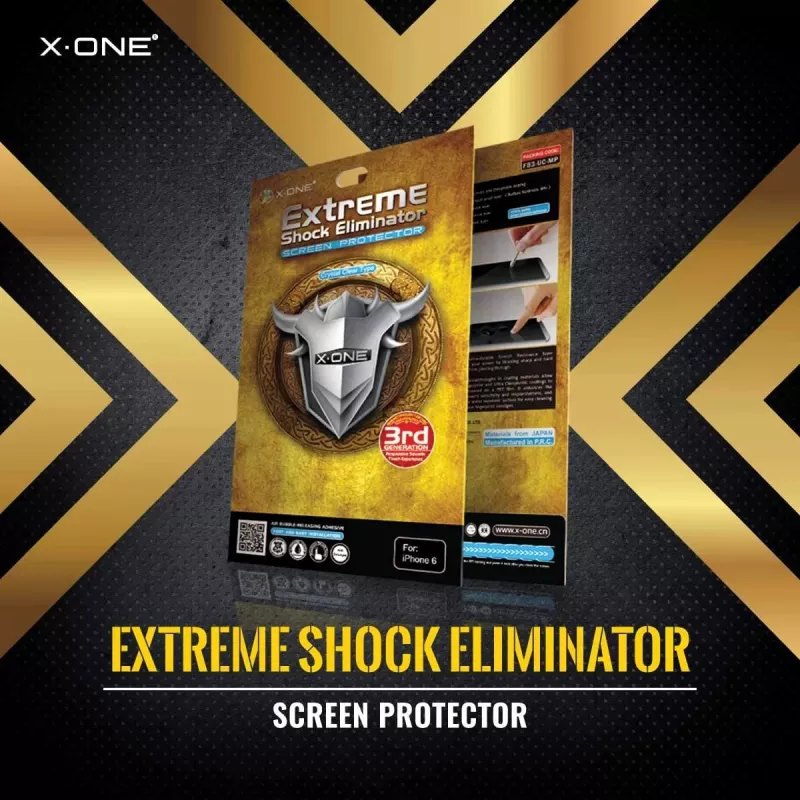 Schermfolie X-ONE Extreme Shock Eliminator voor iPhone X — zwart, stootvast, duurzaam