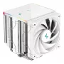 Luchtkoeler DeepCool AK620 Digital SE White — twee 120-mm-ventilatoren, 6 heatpipes, PWM, LGA-1700-ondersteuning, geïntegreerd display