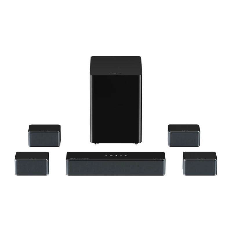 Luidspreker Ultimea Poseidon D80 zwart 7.1-kanalen, 8 luidsprekers, bedraad & draadloos, actieve subwoofer