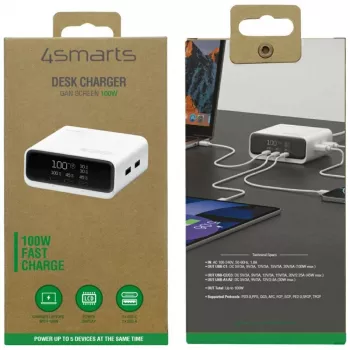 Oplaadstation Deck 100W GaN 3xUSB-C +2xUSB