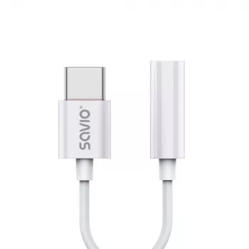 USB Type 3.1 C (M) – jack 3,5mm (F) audioadapter wit SAVIO AK-51