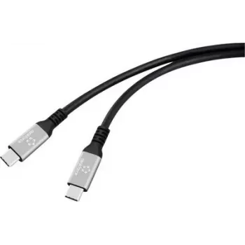 Renkforce USB-C-kabel USB4 stekker stekker zwart aluminium stekker (RF-6805036)
