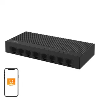8-poorts LAN-switch IMOU SF108C 100 Mb/s — unmanaged 8x 100 Mbps Ethernet-poorten